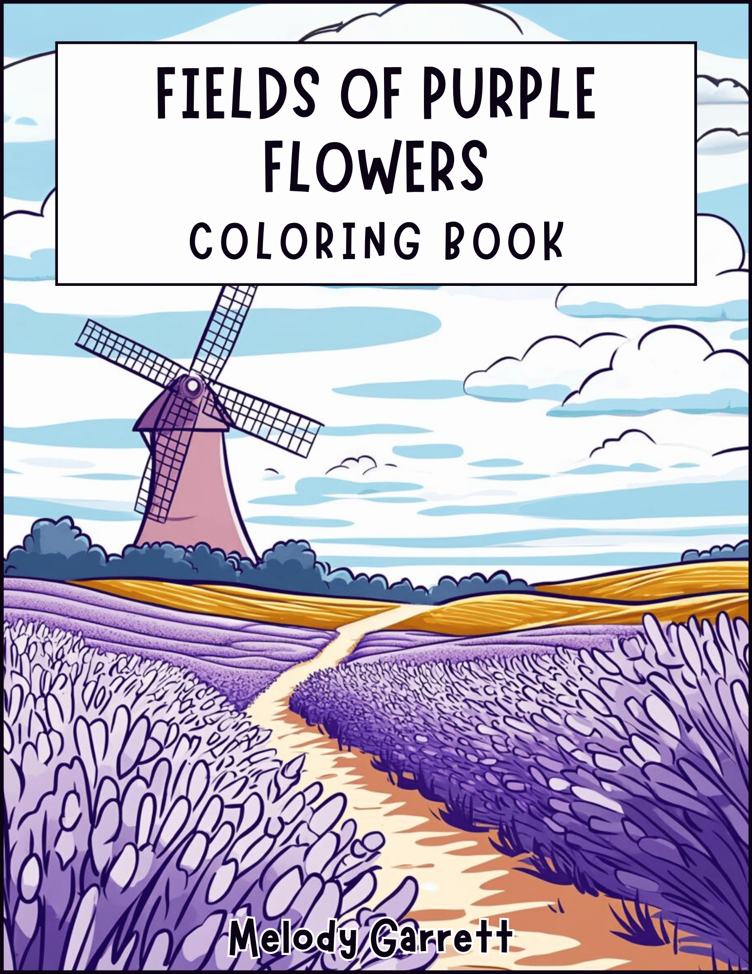 Fields of Purple Flowers Coloring Book